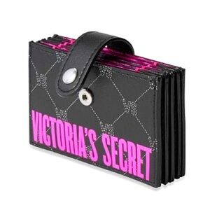 PINK Victoria's Secret Black and Pink Quilted Card Holder